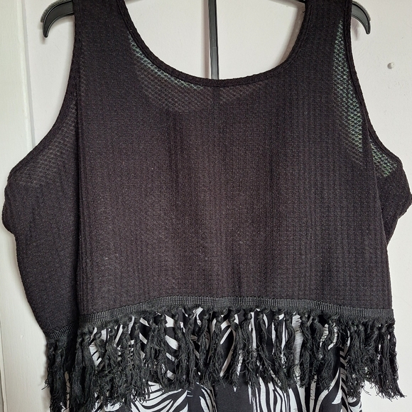 SHEIN 2XL Fringe Hem Tank Top & Zebra Print Skirt - Picture 12 of 17
